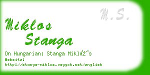 miklos stanga business card